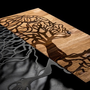 Tablou din lemn si metal Nefes Negru 47x58 cm - Img 5