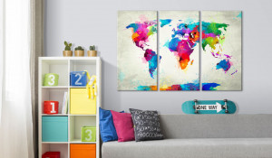 Tablou din plută - Colourful Expression [Cork Map] 90x60 cm - Img 2