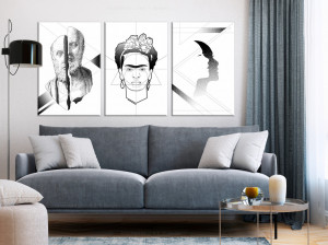 Tablou - Facial Composition (3 Parts) 120x60 cm - Img 2