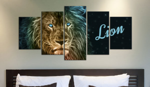 Tablou - Gold lion 200x100 cm - Img 2