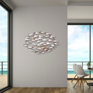 Tablou metalic Alabalik Multicolor 94x58x5 cm - Img 3