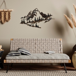 Tablou metalic Mountain Multicolor 70x40x1.5 cm - Img 3