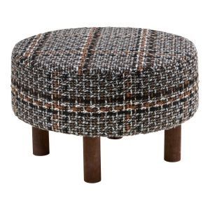 Taburet circular Falkirk, Negru, 50x50x36 cm - Img 5