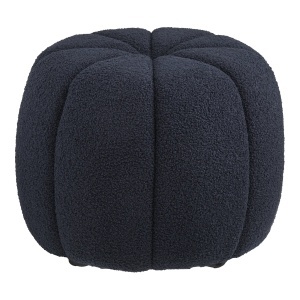 Taburet circular Paisley, Albastru inchis, 48x48x38 cm - Img 4