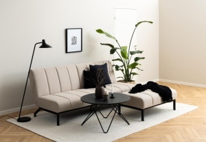 Taburet otoman Caix, Bej, 41x100x61 cm - Img 2