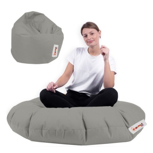 Taburet puf beanbag de gradina Iyzi Gri - Img 4