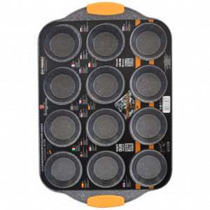 Tava Briose, 12 Forme, cu Maner de Silicon, Orange BH/1138 - Img 2