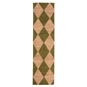 Traversa Effie Diamond Jute Verde masliniu 60x230 cm, Flair Rugs - Img 2