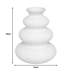 Vaza ceramica Delfar, Pako World, Alb, 18x18x20 cm - Img 2