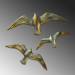 Accesoriu decorativ de perete Flying Seagulls Auriu 30x11x2 cm - Img 5