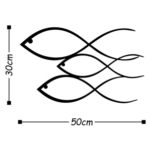 Accesoriu decorativ de perete metalic Metal-248 Negru 50x30 cm - Img 3