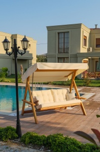 Balansoar cu 3 locuri Lyon 2400 Bej 236x190x175 cm - Img 2