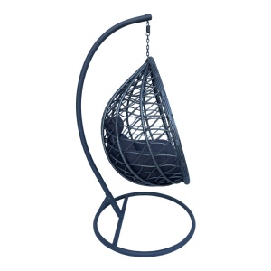 Balansoar Lyere, Pako World, Gri, Ratan, 120x108x195 cm - Img 4