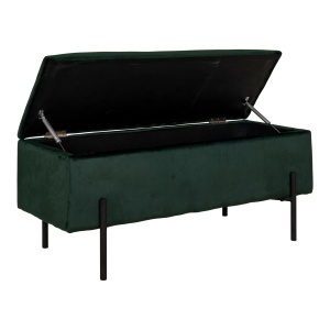 Banca cu spatiu de depozitare Watford, Verde, 36.5x95x43 cm