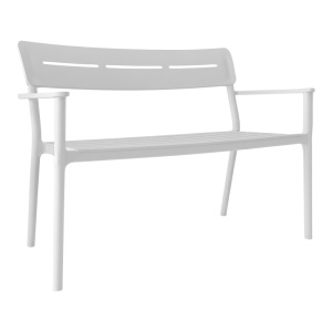 Banca pentru doua persoane Cadrin, Alb, 60x117x83 cm