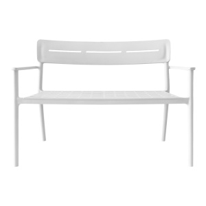 Banca pentru doua persoane Cadrin, Alb, 60x117x83 cm - Img 4