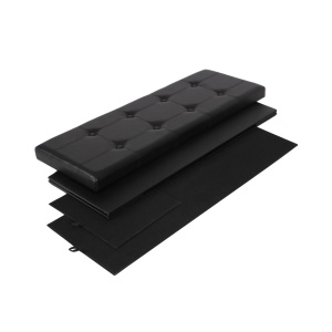 Bancheta de depozitare Otoman Songmics Negru 110x38x38 cm - Img 5