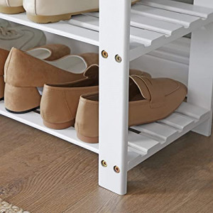 Bancuta hol cufar cu depozitare, Songmics, Alb-Gri, 71x29x49 cm - Img 6
