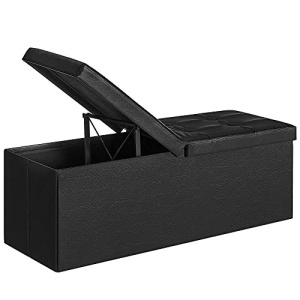 Bancuta hol cufar cu depozitare, Songmics, Negru, 110x38x38 cm - Img 2