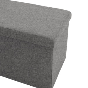 Bancuta hol cufar cu spatiu de depozitare material textil Greatness gri 76x38x38cm - Img 4
