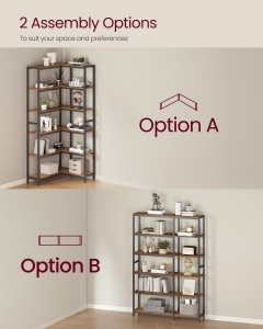 Biblioteca Barnet, Maro rustic, 102x24x175.2 cm - Img 3