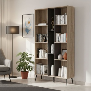 Biblioteca Boho, Zezan, Sonoma, 114x30x200.5 cm