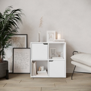Biblioteca Bookel, Pako World, Alb, 59x27x60 cm - Img 2