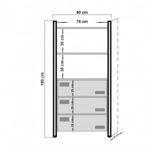 Biblioteca Cosmo Cortex Atlantic Pine-Negru - Img 7