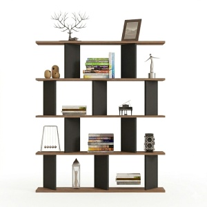 Biblioteca LED, Ratu, Pako, Antracit 120x24.6x141 cm - Img 3