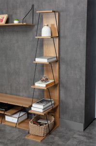 Biblioteca mini Tars sonoma - negru 50x22x150cm - Img 2