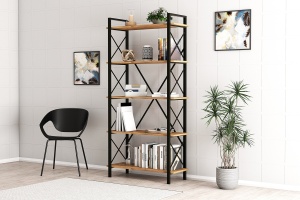 Biblioteca Nero Elit Walnut-Negru - Img 2