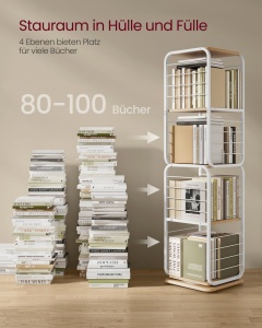 Biblioteca Vasagle Alb 43x43x158 cm - Img 3