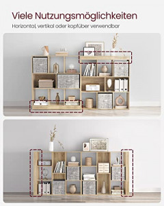 Biblioteca, Vasagle, Natural, 100x97.5x30 cm - Img 6
