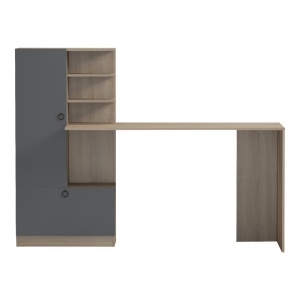 Birou cu biblioteca, Felanbo, Pako, Antracit 160x60x125 cm - Img 4