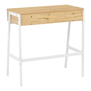 Birou cu raft Rezio, Pako World, Alb, 75x45x76 cm - Img 3