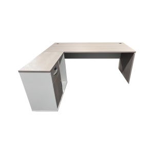 Birou de colt Armadi, Pako World, Sonoma-Alb, 140x80x75 cm - Img 3