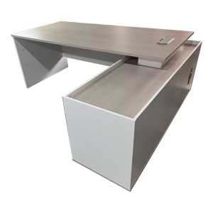 Birou de colt Armadi, Pako World, Sonoma-Alb, 200x80x75 cm - Img 4