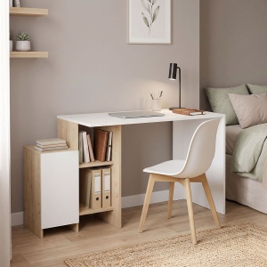 Birou Kely Alb - Oak 113x55x74 cm