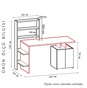 Birou Melis Nuc 146.3x73.8x60 cm - Img 5