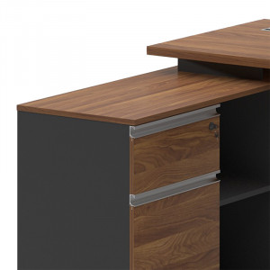 Birou pe colt stanga Oscar nuc - antracit 160x140x76cm - Img 3