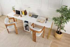Birou Twin Study Desk Alb