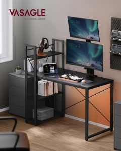Birou Vasagle Negru 120x119.3x60 cm - Img 2