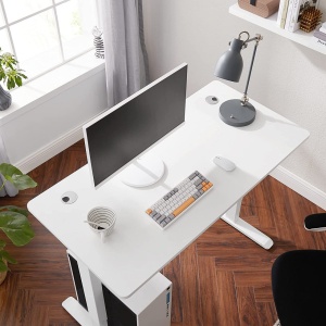 Blat birou reglabil, Songmics, Alb, 120x60x1.8 cm - Img 3