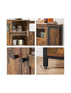Bufet living, Vasagle, Maro Rustic, LSC099B01, 100 x 35 x 75 cm - Img 4