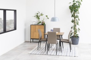Bufet Seaford, Negru mat, 103x80x40 cm - Img 2