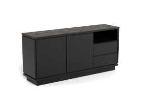 Bufet Tribeca, Negru, 75x160x40 cm - Img 2