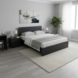 Cadru de pat, Athos, Wenge, 170x206.5x96 cm - Img 2