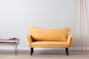 Canapea 2 locuri Chatto Mustar 140x70x65 cm - Img 2