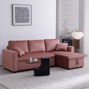 Canapea coltar cu depozitare Kamore Kaki inchis 223x146x85 cm - Img 2