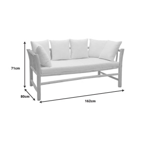 Canapea cu 2 locuri pentru gradina de gradina Dranjere Boho Pako World Natural 167x80x71 cm - Img 5